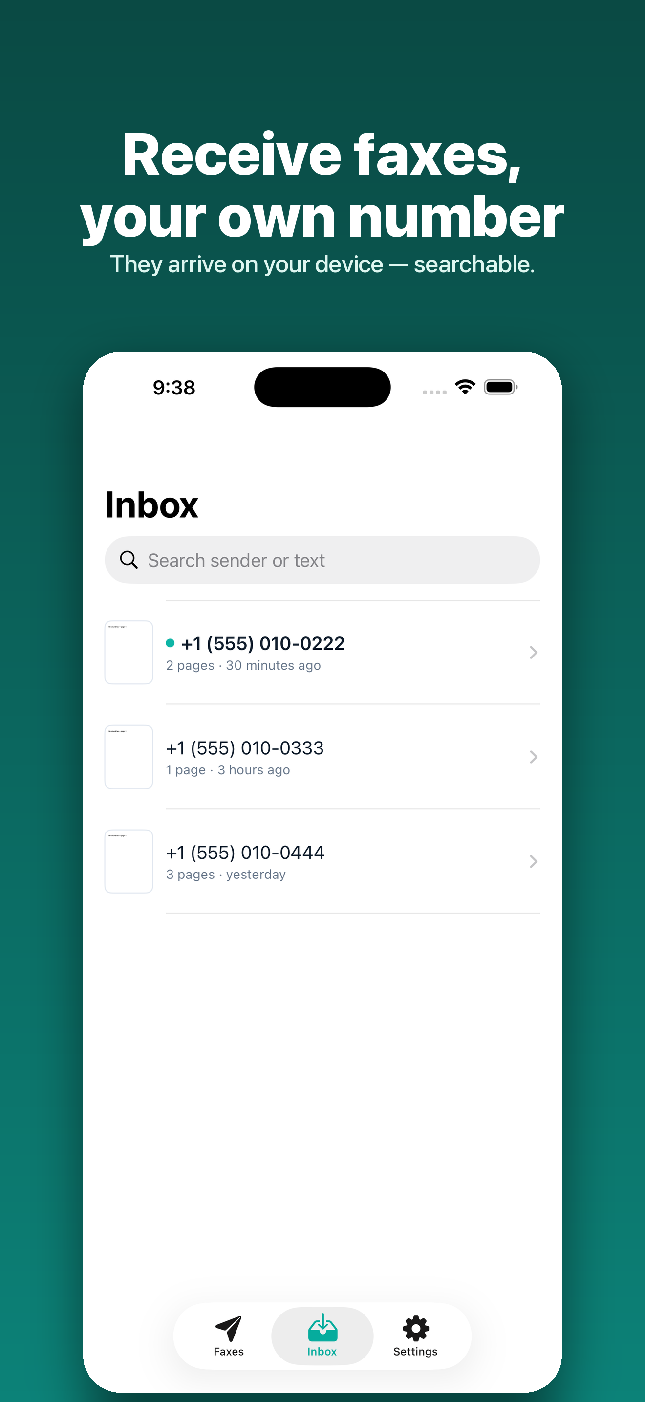 Faxly screenshot: 03 faxly
